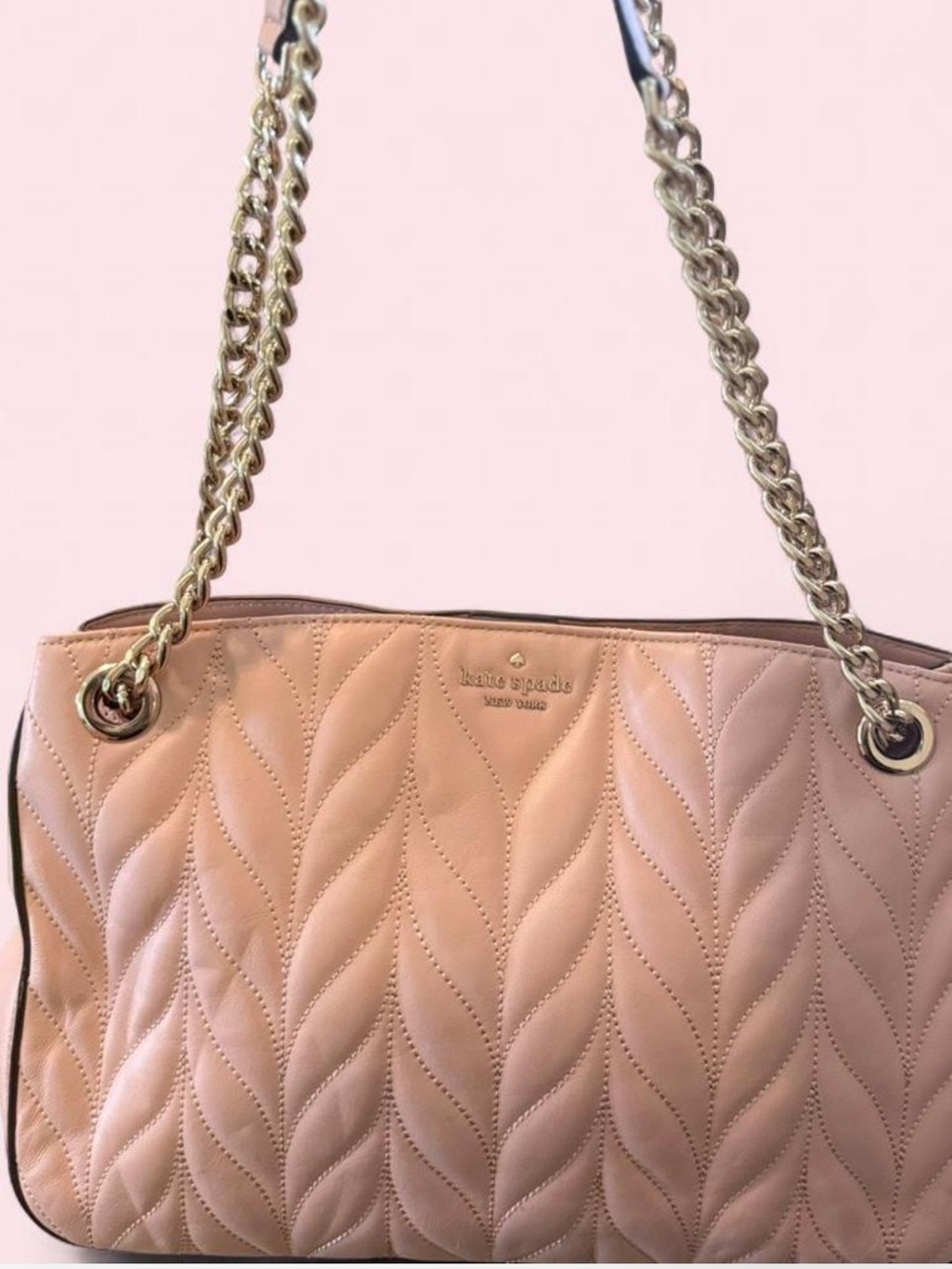 kate spade Blush Quilted Chain  Bag
